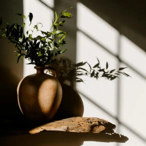 Planta Decorativa con Macetero de Cemento